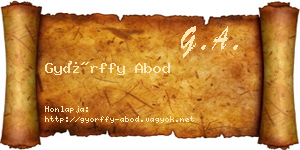 Győrffy Abod névjegykártya